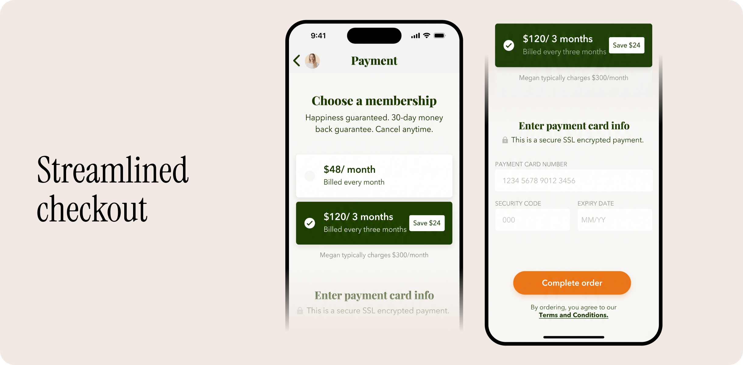 Streamlined checkout